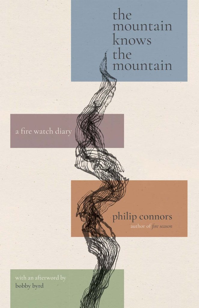 Minimalist cover design with color blocked text a pencil drawn plume of smoke.